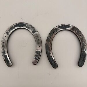 Diamond Classic Horseshoes Pair w Pads Since 1908 Steel‎ Vintage Farrier
